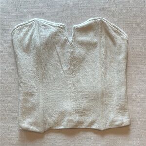 White corset strapless top
